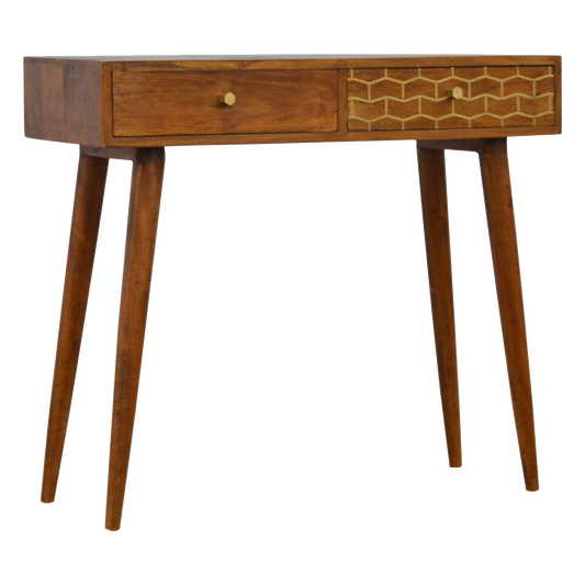 Gold Art Pattern Console Table