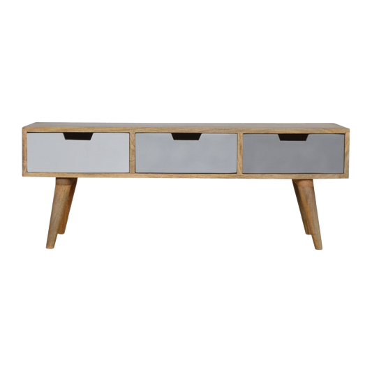 Grey Painted 3 Drawer Media Unit