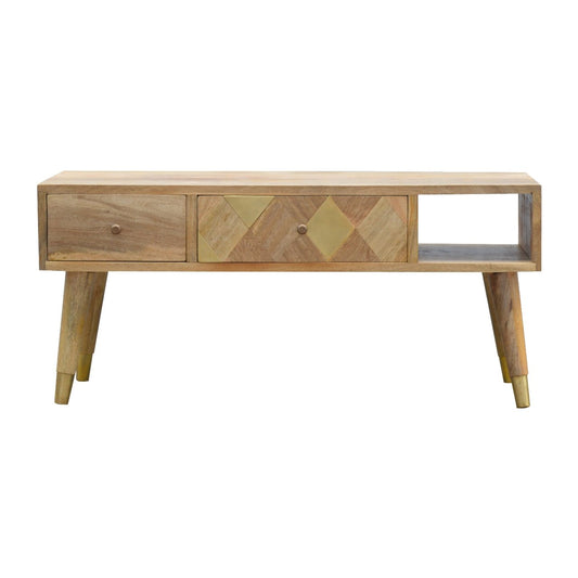 Oak-Style Gold Inlay Media Unit
