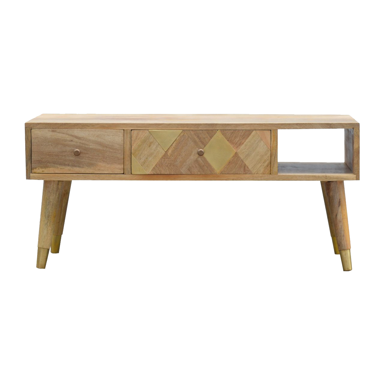 Oak-Style Gold Inlay Media Unit