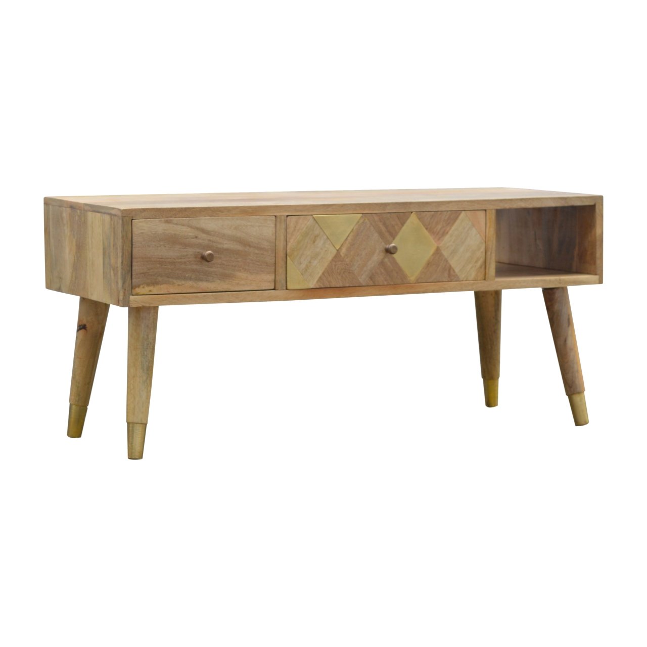 Oak-Style Gold Inlay Media Unit