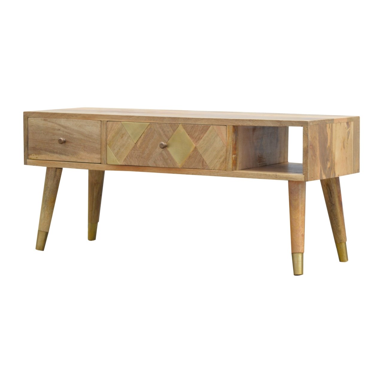 Oak-Style Gold Inlay Media Unit