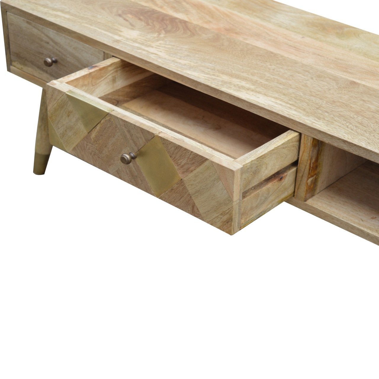 Oak-Style Gold Inlay Media Unit