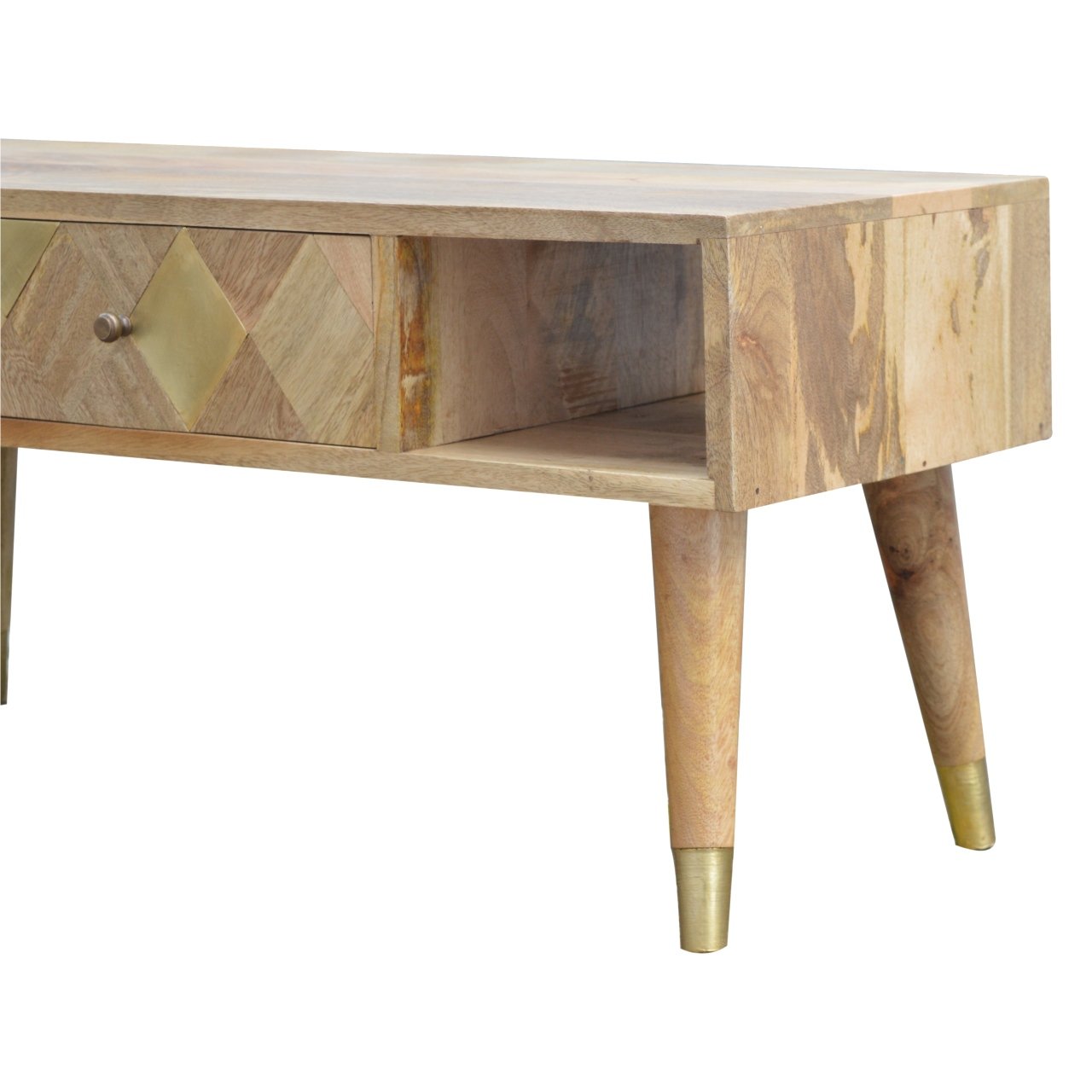 Oak-Style Gold Inlay Media Unit
