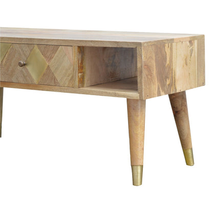 Oak-Style Gold Inlay Media Unit