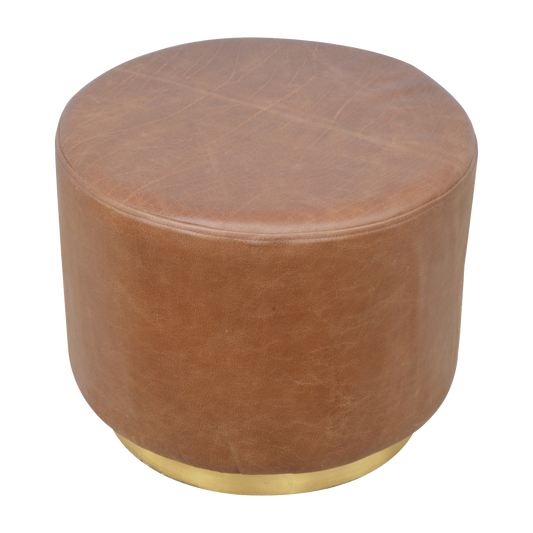 Buffalo Footstool with Gold Base