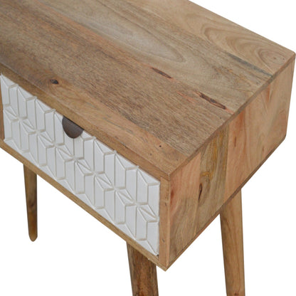 Sleek White Carved Console Table