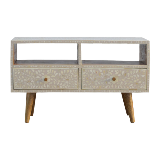 Floral Bone Inlay Media Unit