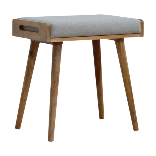 Grey Tweed Tray Style Footstool