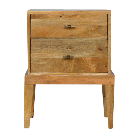 Solid Wood Bedside with T-Bar Knobs