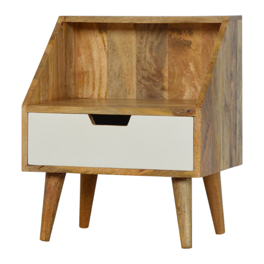 White Painted Raised Back Bedside