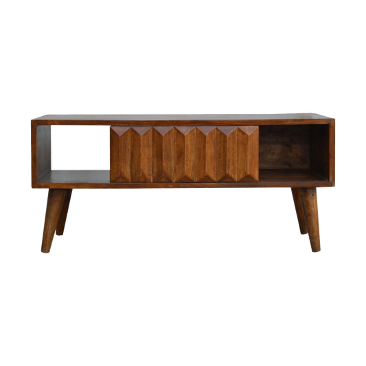 Chestnut Prism Sliding Media Unit
