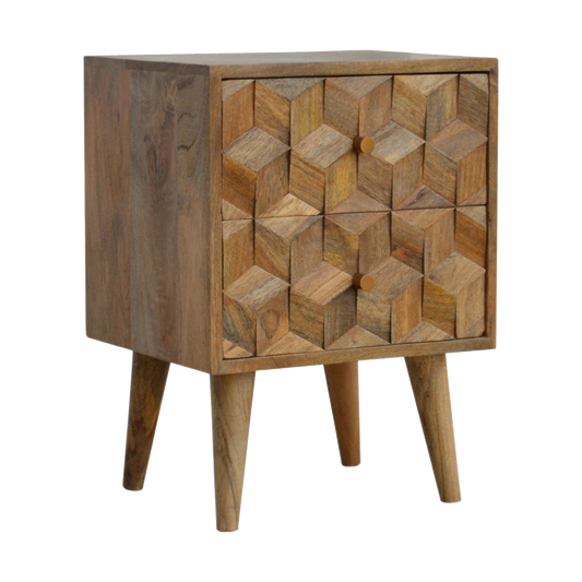 Cube Carved Bedside