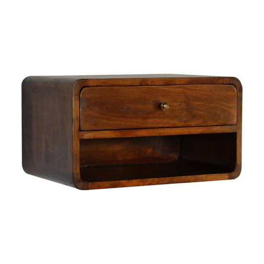 Chestnut Curve Floating Bedside
