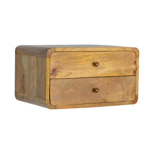 Oak-ish 2 Drawer Floating Bedside