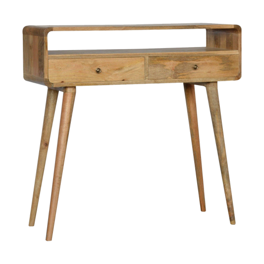 Curved Oak-ish Console Table