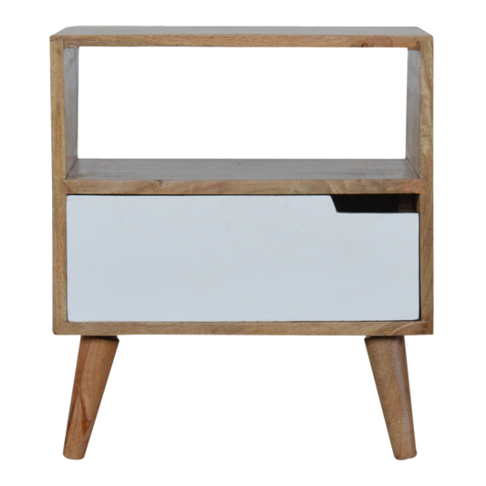 Open Slot White Painted Bedside