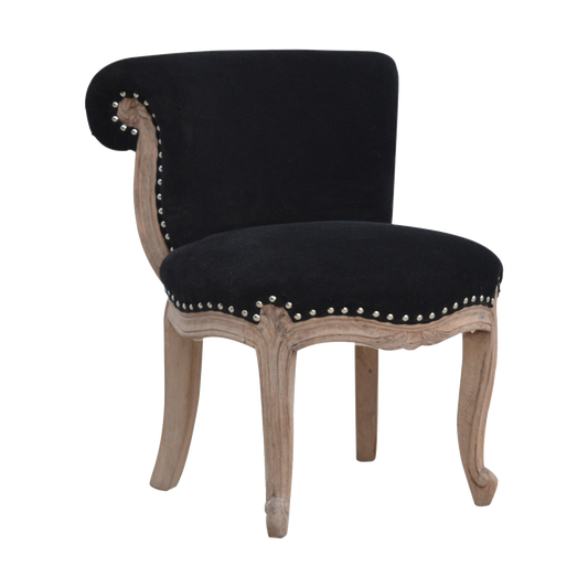 Black Velvet Studded Chair
