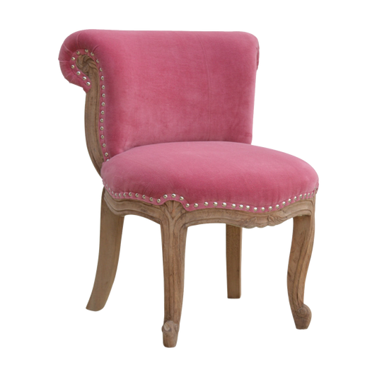Pink Velvet Studded Chair