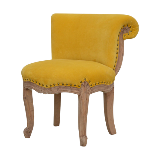 Mustard Velvet Studded Chair