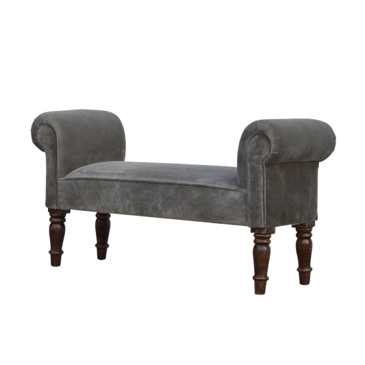 Grey Velvet Bench