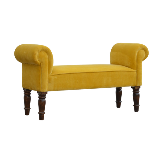 Mustard Velvet Bench