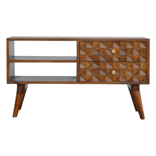 Chestnut Diamond Carve Media Unit