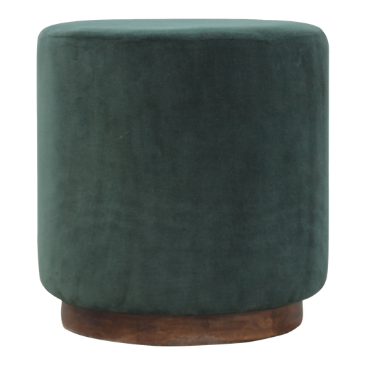 Large Emerald Velvet Footstool