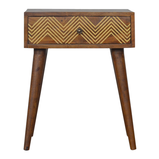Brass Inlay Chevron Bedside