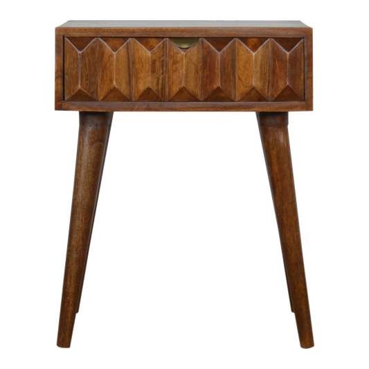 Carved Chestnut Bedside