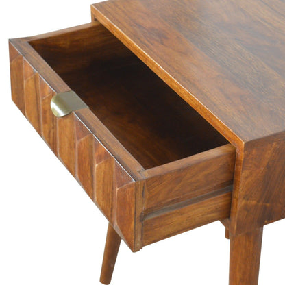 Carved Chestnut Bedside