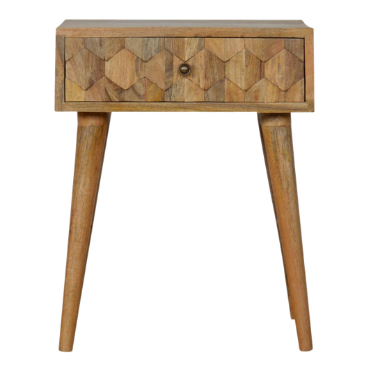 Pineapple Carved Oak-ish Bedside