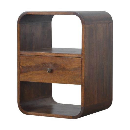 Chestnut Curved Edge Bedside