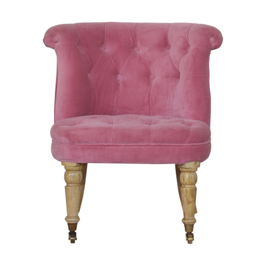 Pink Velvet Accent Chair