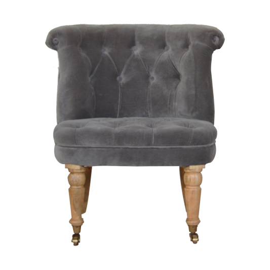 Grey Velvet Accent Chair
