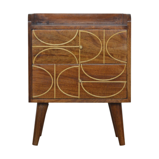 Chestnut Inlay Abstract Bedside